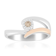 Zilveren ring met een I1 Argyle-Rose de France diamant