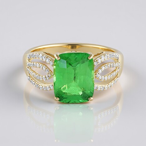 Anello in oro con Tsavorite della Tanzania (AMAYANI)