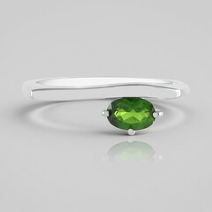 Anello in argento con Diopside Russo