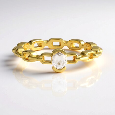 Anello in argento con Petalite