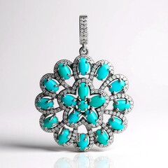 Colgante en plata con Turquesa