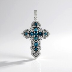 Ciondolo in argento con Cianite Blu Foglia di Tè