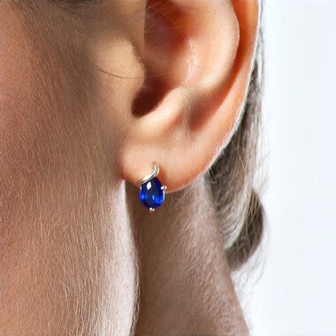 Pendientes en plata con Cianita de Nepal