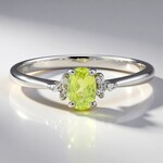 Bague en argent et Tourmaline cuprifère
