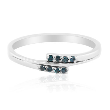 Anello in argento con Diamante Blu I3