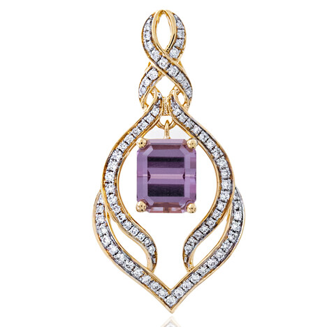 Pinkfarbener Diaspor-Goldanhänger (AMAYANI)