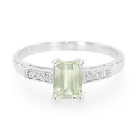 Anello placcato in platino con Kunzite Canarino