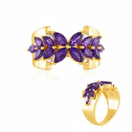 Anello in argento con Ametista Siberiana (de Melo Essence)