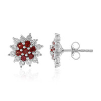 Boucles d'oreilles en argent et Rubis de Tanzanie (Adela Silber)