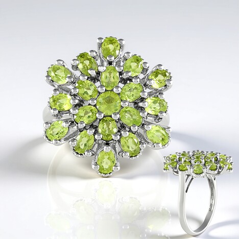 Anello in argento con Peridoto