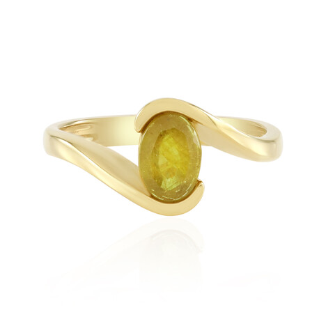Gelber Madagaskar-Saphir-Silberring