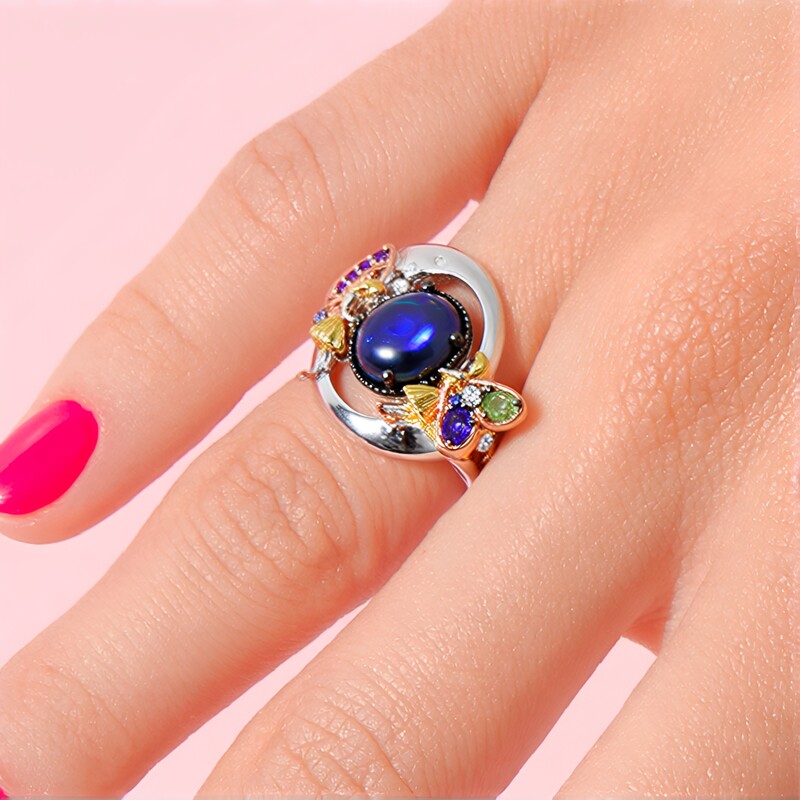 Edelstein-Silberring (Gems en Vogue)