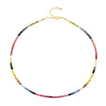 Zilveren halsketting met saffieren