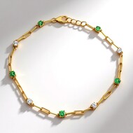Brazalete en plata con Tsavorita Lemshuku