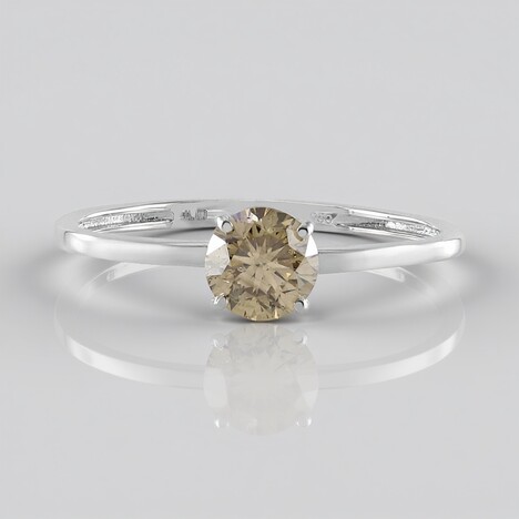 Bague en platine et Diamant champagne I2