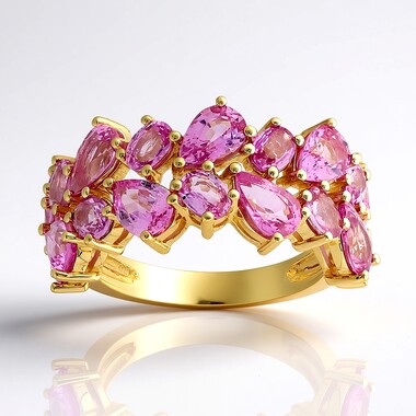 9K Tulear Pink Sapphire Gold Ring (de Melo Gold)