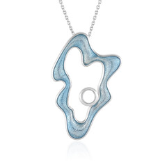 Collier en argent et Pierre de lune bleue (Adela Silber)
