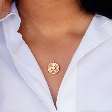 9K SI1 Argyle Rose De France Diamond Gold Pendant (Annette)