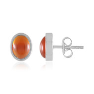 Roter Onyx-Silberohrringe