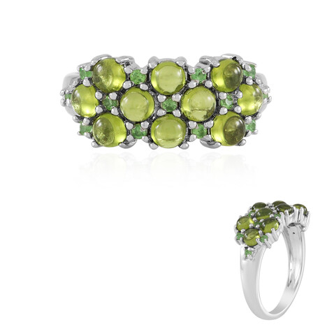 Anillo en plata con Vesuvianita
