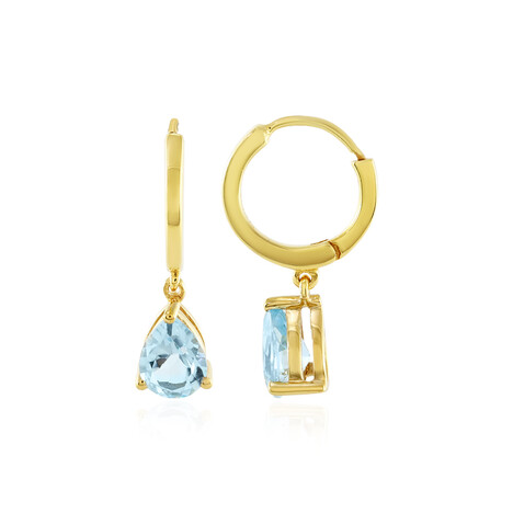 Himmelblauer Topas-Silberohrringe