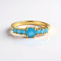 Anello in argento con Apatite Blu Neon