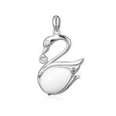 Zilveren hanger met een Witte Agaat