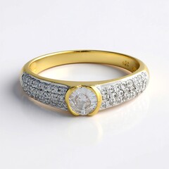 Anello placcato in oro con Zircone