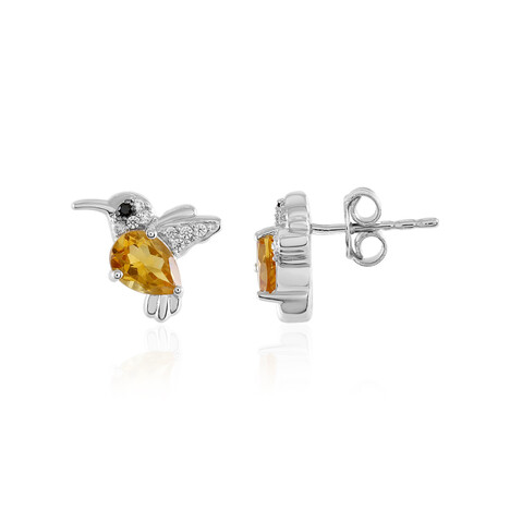 Pendientes en plata con Citrino