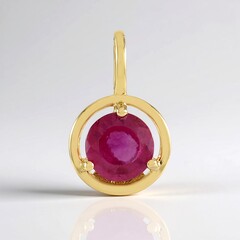 Ciondolo in argento con Zaffiro Rosa del Madagascar