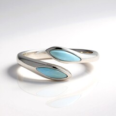 Bague en argent et Larimar