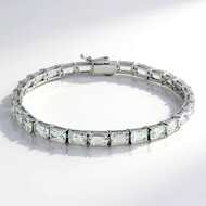 Weißer Topas-Silberarmband