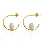 Zilveren oorbellen met Witte zoetwater kweekparels