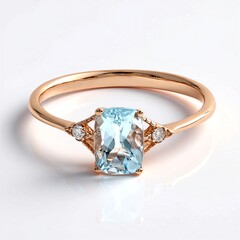 Anello in oro con Acquamarina Brasiliana AAA