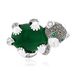 Zilveren hanger met een groene agaat