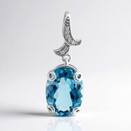 Ciondolo in argento con Topazio Blu Londra (Pallanova)