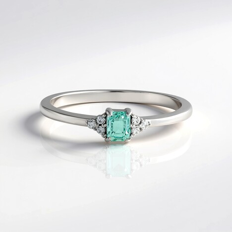 Anello in argento con Smeraldo Color Paraiba