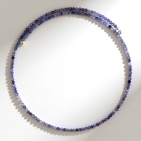 Collana rigida in acciaio con Tanzanite (Riya)