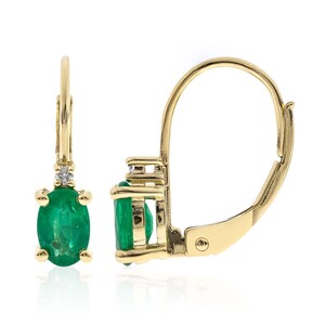 10K AAA Zambian Emerald Gold Earrings