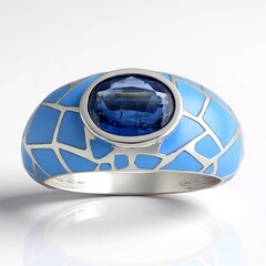 Anello in argento con Cianite del Nepal