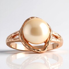 Anello in argento con Perla Ming color Pesca (TPC)