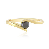 Schwarzer Brillant-Silberring