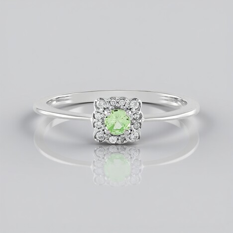 Anello in argento con Granato Menta Merelani