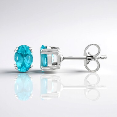 Pendientes en plata con Apatita azul