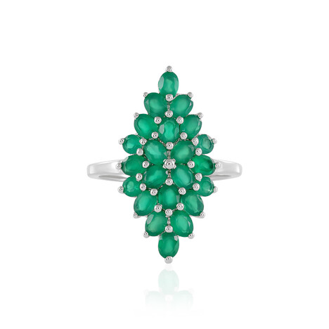 Grüner Onyx-Silberring