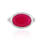 Zilveren ring met een framboos chalcedoon