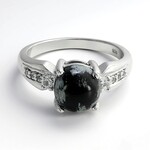 Anello in argento con Ossidiana Fiocco di Neve