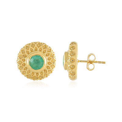 Boucles d'oreilles en argent et Emeraude de Russie (Adela Silber)
