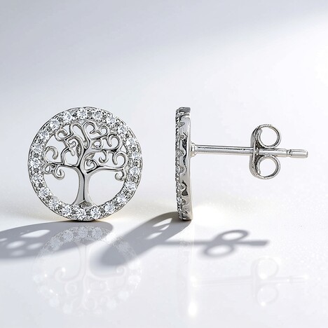 Orecchini in argento con Topazio Bianco