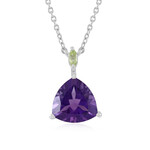 Zilveren halsketting met een Zambia-amethist